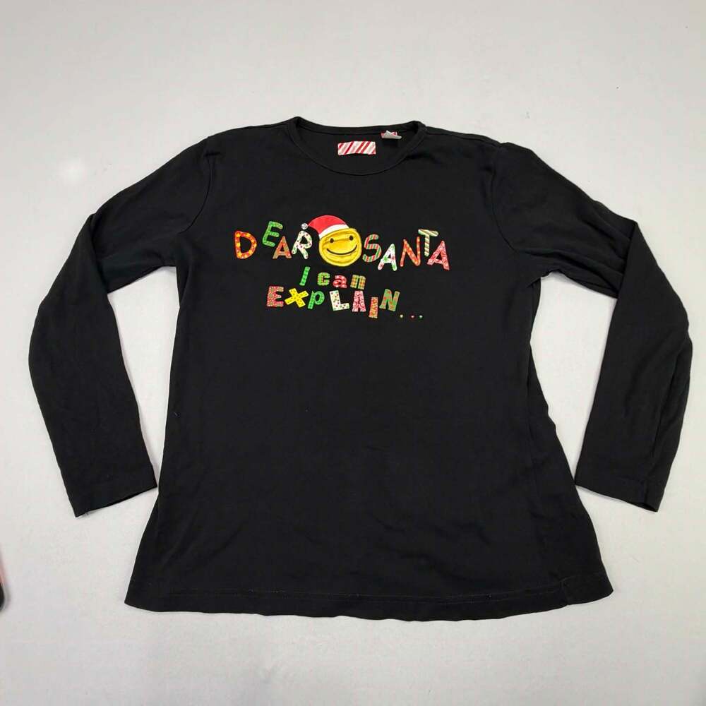 Girls Dear Santa I Can Explain Long Sleeve Christmas Graphic T-Shirt